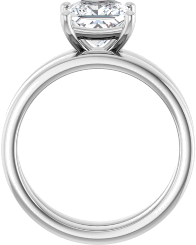 Sužadėtuvių Žiedas „Solitaire“ 14k white gold Square 6.5mm (7)