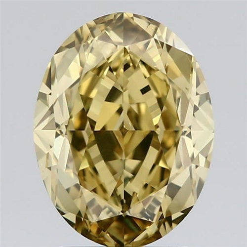 3.03 carat Fancy Deep Brownish Greenish Yellow-VS1 Natūralus Oval Deimantas (1)