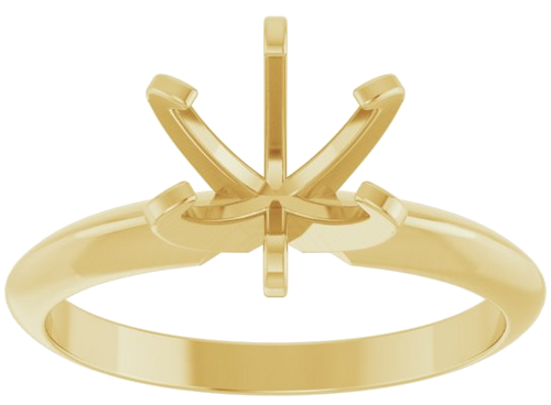 14K Yellow 7 mm Round Engagement Ring Mounting (3)