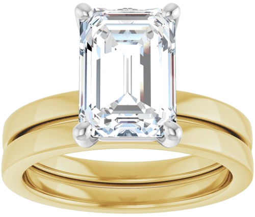 Sužadėtuvių Žiedas „Solitaire“ 14k yellow/white gold Emerald 10mm x 7mm (8)