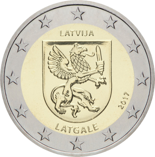 2017 г. Латвия Latgale Монета от 2 евро (1)