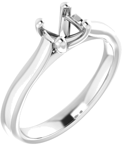Sužadėtuvių Žiedas 14k white gold Round 5.5mm (1)