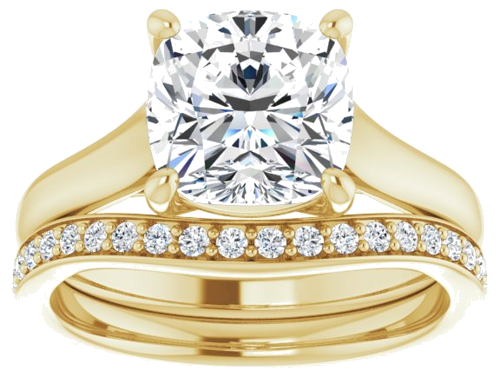 Sužadėtuvių Žiedas „Solitaire“ 14k yellow gold Cushion 8mm (8)