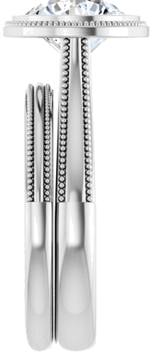 Sužadėtuvių Žiedas „Solitaire“ 585 Baltojo Aukso Round 8.2mm (7)
