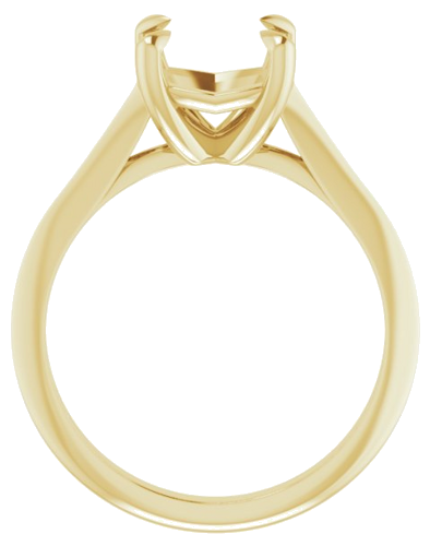 14K Yellow 8 mm Cushion Solitaire Engagement Ring Mounting (2)