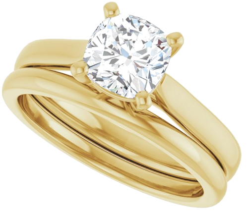 14K Yellow 6 mm Cushion Engagement Ring Mounting (10)
