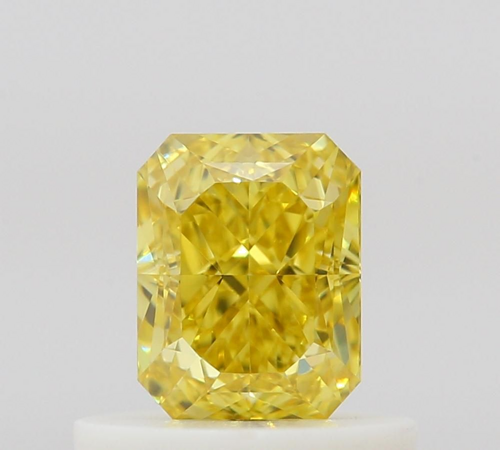 0.5 carat Fancy Vivid Yellow-VVS2 Natūralus Radiant Deimantas (1)