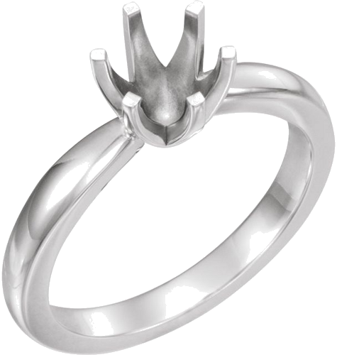 14K White 8.2 mm Round Medium 6-Prong Solstice Solitaire® Ring Mounting (1)