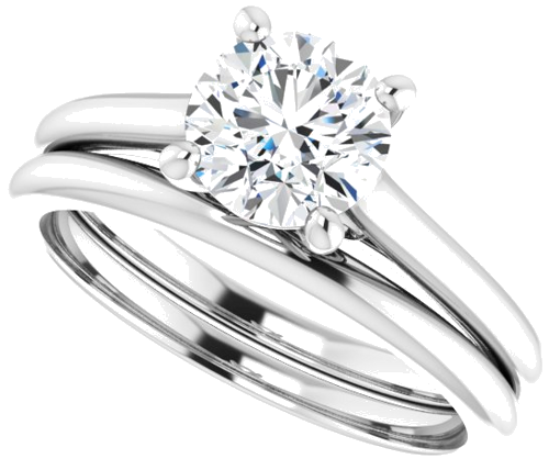 Platinum  6.5 mm Round Solitaire Engagement Ring Mounting (10)