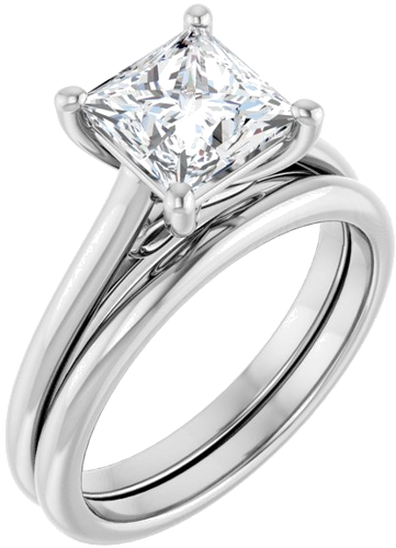 Sužadėtuvių Žiedas „Accented Infinity-Inspired“ 14k white gold Square 6.5mm (6)