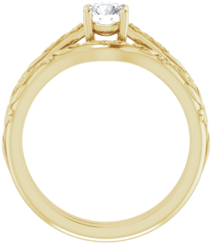 Sužadėtuvių Žiedas „Solitaire“ 14k yellow gold Round 4.8mm (7)