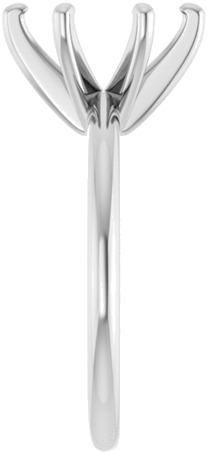 14K White  10x8 mm Oval Solitaire Engagement Ring Mounting (4)