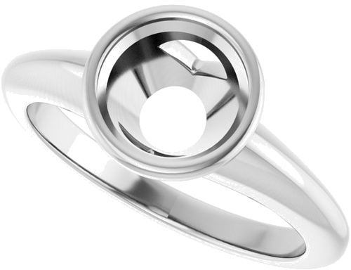 Sužadėtuvių Žiedas „Bezel-Set Solitaire“ 14k white gold Round 7.4mm (5)