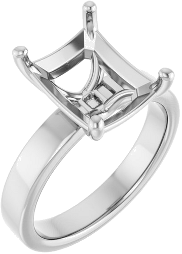Sužadėtuvių Žiedas „Solitaire“ 950 Platinos Emerald 11mm x 9mm (1)
