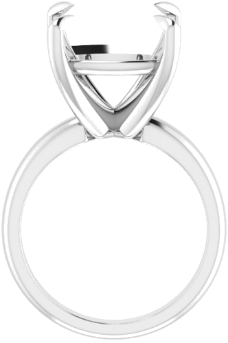 14K White 13x13 mm Cushion Solitaire Engagement Ring Mounting (2)