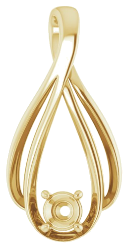 14K Yellow  4.1 mm Round Pendant Mounting (1)