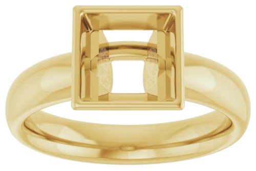 Sužadėtuvių Žiedas „Bezel-Set Solitaire“ 585 Geltonojo Aukso Square 7mm (3)