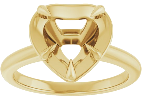 Sužadėtuvių Žiedas „Claw-Prong Solitaire Bezel-Style“ 14k yellow gold Heart 9mm (3)