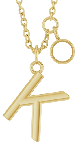 Pakabukas „Accented Initial“ 14k yellow gold Round 3mm (1)