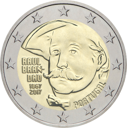 2017 Португалия Раул Брандао монета 2 евро (1)