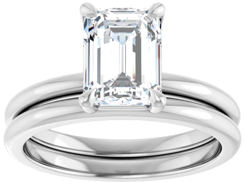 Sužadėtuvių Žiedas „Claw-Prong“ 950 Platinos Emerald 8mm x 6mm (8)