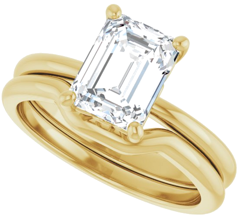 Sužadėtuvių Žiedas „Solitaire“ 585 Geltonojo Aukso Emerald 8mm x 6mm (10)