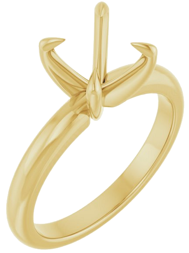 14K Yellow 8 mm Round Solitaire Engagement Ring Mounting (1)