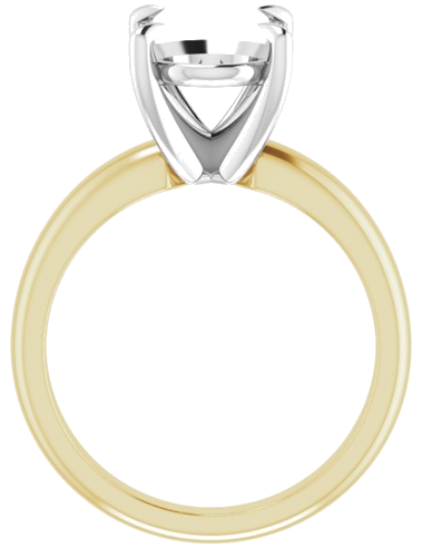 Sužadėtuvių Žiedas „Solitaire“ 585 Baltojo Ir Geltonojo Aukso Oval 11mm x 9mm (2)