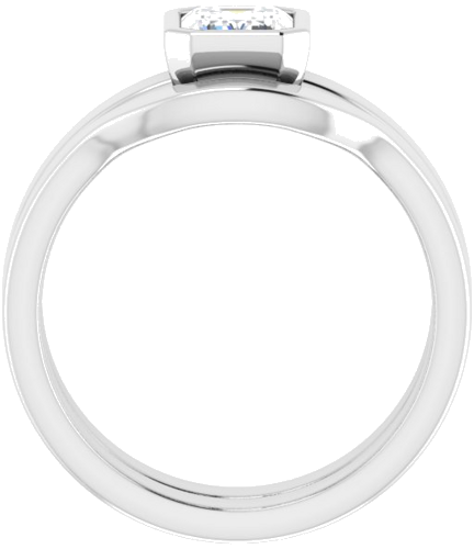 10K White 7x5 mm Emerald Solitaire Engagement Ring Mounting (7)