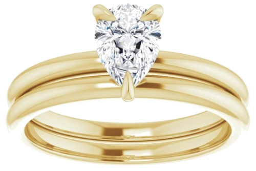 14K Yellow  7x5 mm Pear Solitaire Engagement Ring Mounting (8)