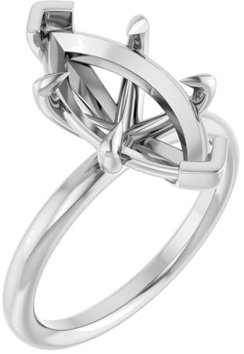 Sužadėtuvių Žiedas „Claw-Prong Solitaire“ 14k white gold Marquise 16mm x 8mm (1)