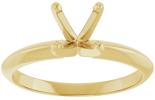 14K Yellow 6.0-6.6 mm Round 4-Prong Light Solitaire Ring Mounting (3)