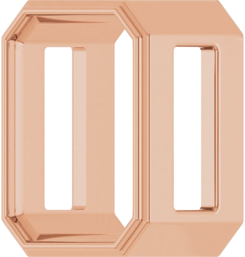 Pakabukas „Solitaire Slide“ 14k rose gold Emerald 8mm x 6mm (2)
