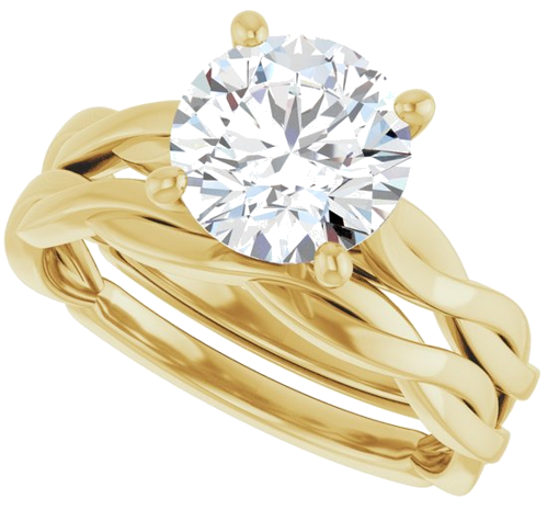 Sužadėtuvių Žiedas „Infinity-Inspired“ 14k yellow gold Round 8mm (10)