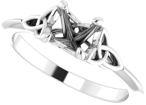 14K White 5.8 mm Round Solitaire Engagement Ring Mounting (5)