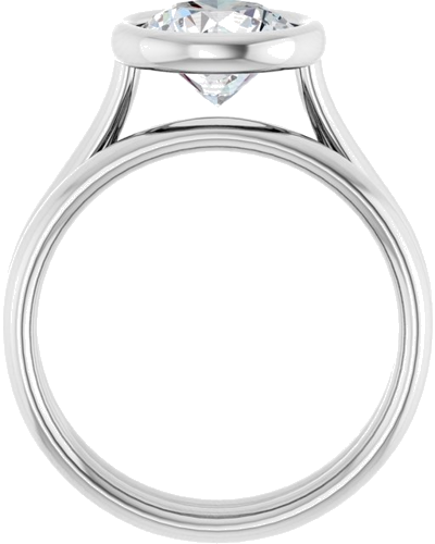 Sužadėtuvių Žiedas „Bezel-Set Solitaire“ 585 Baltojo Aukso Round 8mm (7)