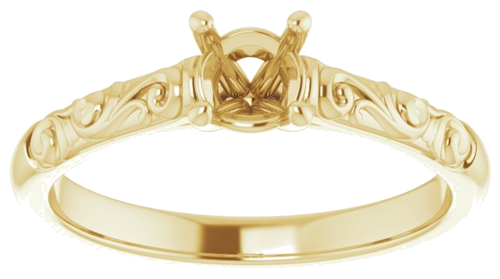 Sužadėtuvių Žiedas „Solitaire“ 14k yellow gold Round 4.8mm (3)