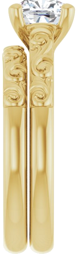 14K Yellow 6 mm Cushion Solitaire Engagement Ring Mounting (9)