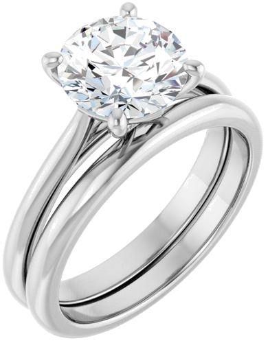 14K White 8.2 mm Round Solitaire Engagement Ring Mounting (6)