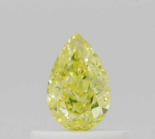 0.5 carat Fancy Intense Greenish Yellow-VS2 Natūralus Pear Deimantas (1)