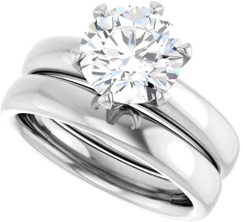 14K White 8.2 mm Round Engagement Ring Mounting (10)