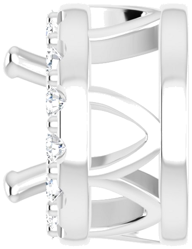 Pakabukas „Halo-Style“ 585 Baltojo Aukso Round 4.4mm (3)