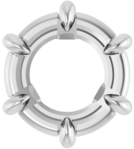 Pakabukas „Solitaire“ 585 Baltojo Aukso Round 7mm (1)