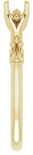 Sužadėtuvių Žiedas „Solitaire Sculptural“ 10k yellow gold Round 4.4mm (4)