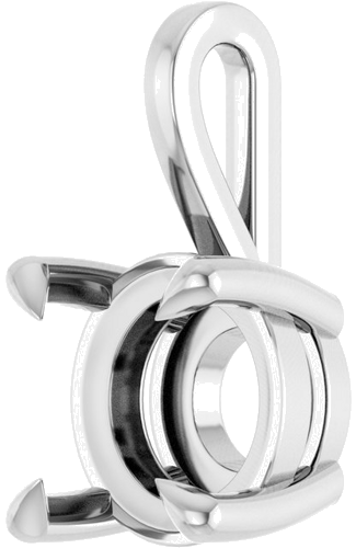 Pakabukas „Solitaire“ 14k white gold Round 6.5mm (2)