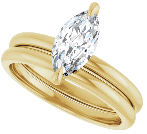 Sužadėtuvių Žiedas „Solitaire“ 10k yellow gold Marquise 10mm x 5mm (10)