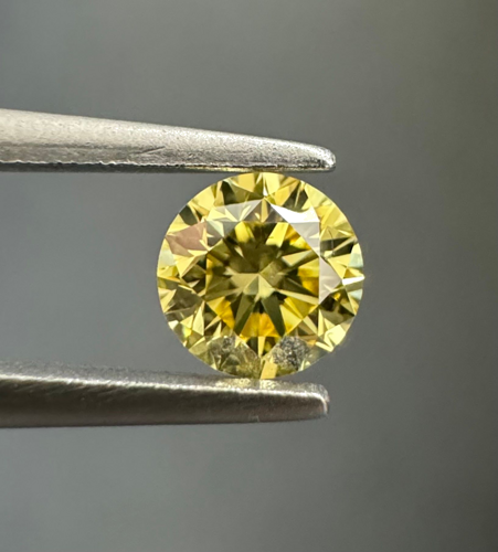 0.32 carat Fancy Intense Yellow-SI2 GD cut Natūralus Round Deimantas (1)