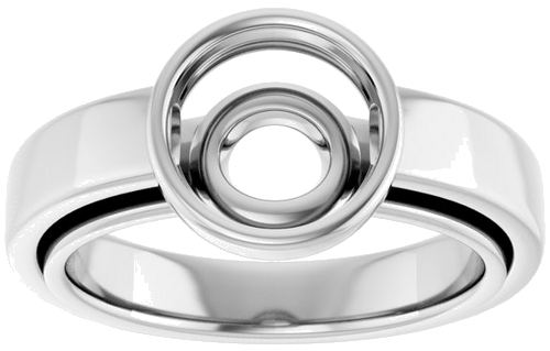 Sužadėtuvių Žiedas „Bezel-Set Solitaire“ 14k white gold Round 8.2mm (3)