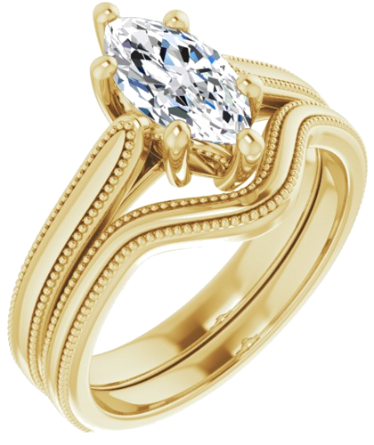 Sužadėtuvių Žiedas „Solitaire“ 14k yellow gold Marquise 10mm x 5mm (6)