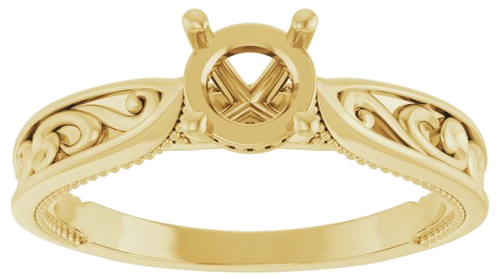 Sužadėtuvių Žiedas „Solitaire Vintage-Inspired“ 14k yellow gold Round 5.8mm (3)